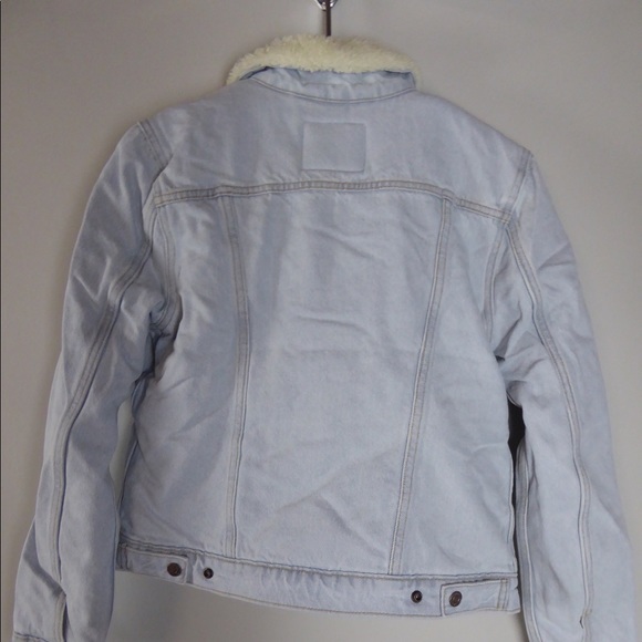 Levi’s Original Sherpa Fleece Lined Denim Jean Trucker Jacket NWT Regular Fit - Picture 2 of 13